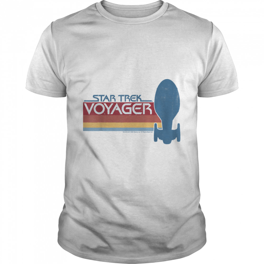 Star Trek Voyager Retro Rainbow Stripe T-Shirt