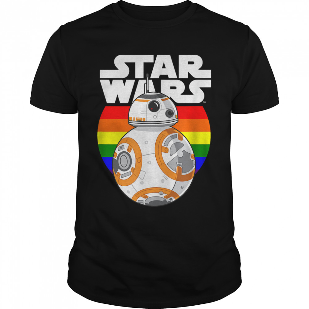 Star Wars Bb-8 Pride Rainbow Circle Background T-Shirt