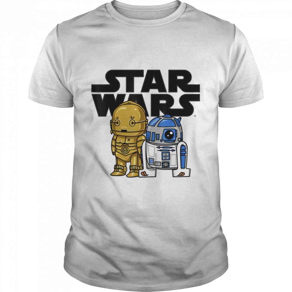Star Wars Boba R2-D2 and C-3PO Cute Cartoon Graphic T-Shirt