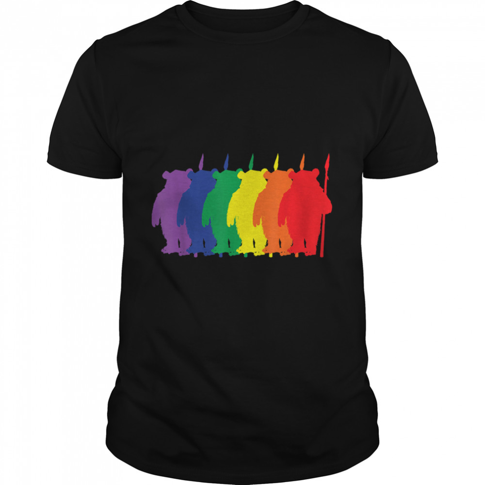 Star Wars Ewok Silhouettes Rainbow T-Shirt