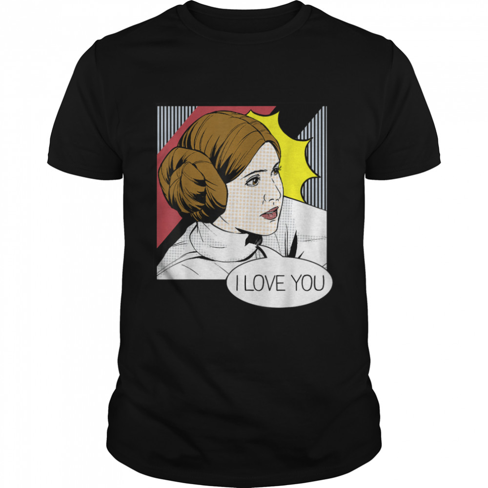 Star Wars Leia I Love You Pop Art Couples Graphic T-Shirt