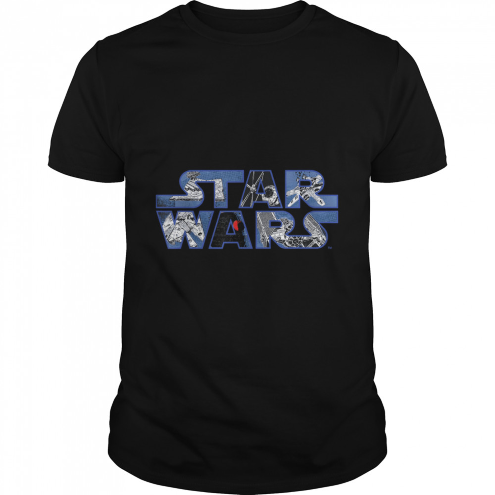 Star Wars Logo Millennium Falcon And Death Star T-Shirt