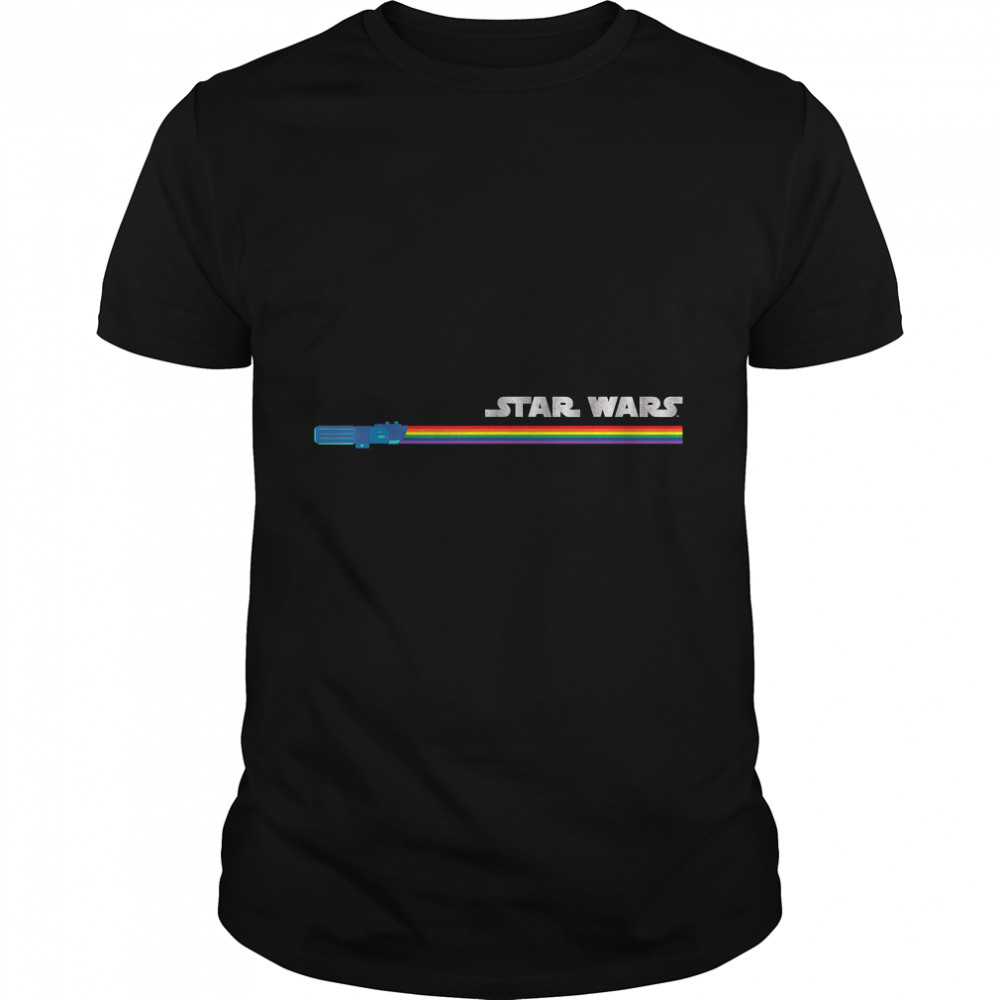 Star Wars Logo Rainbow Lightsaber T-Shirt