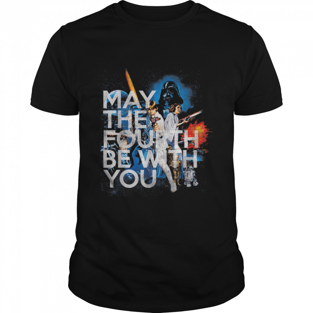 Star Wars May The Fourth Be With You Vintage Movie Poster T-Shirt