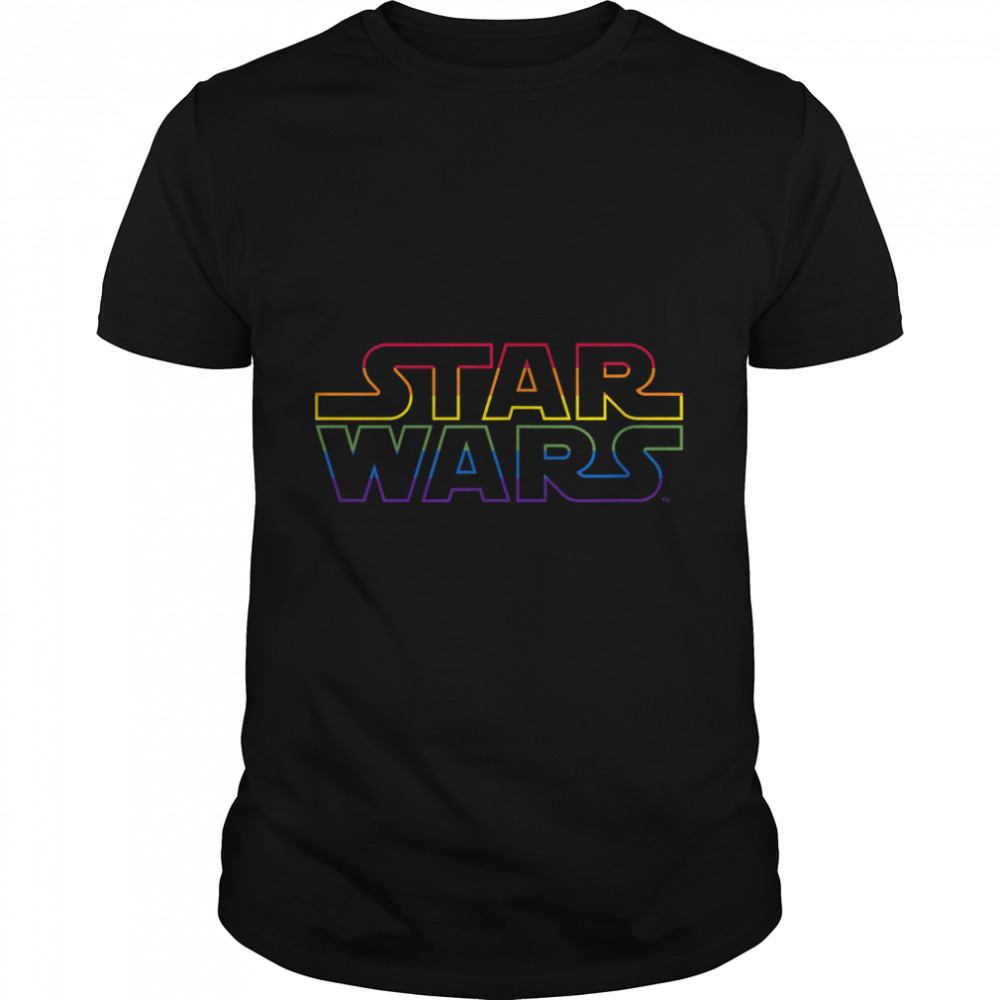 Star Wars Outline Rainbow Logo B T-Shirt