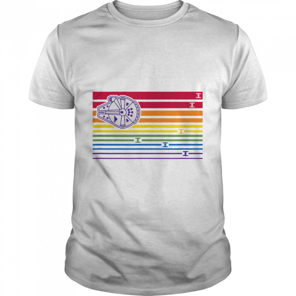Star Wars Ship Stripes Rainbow T-Shirt