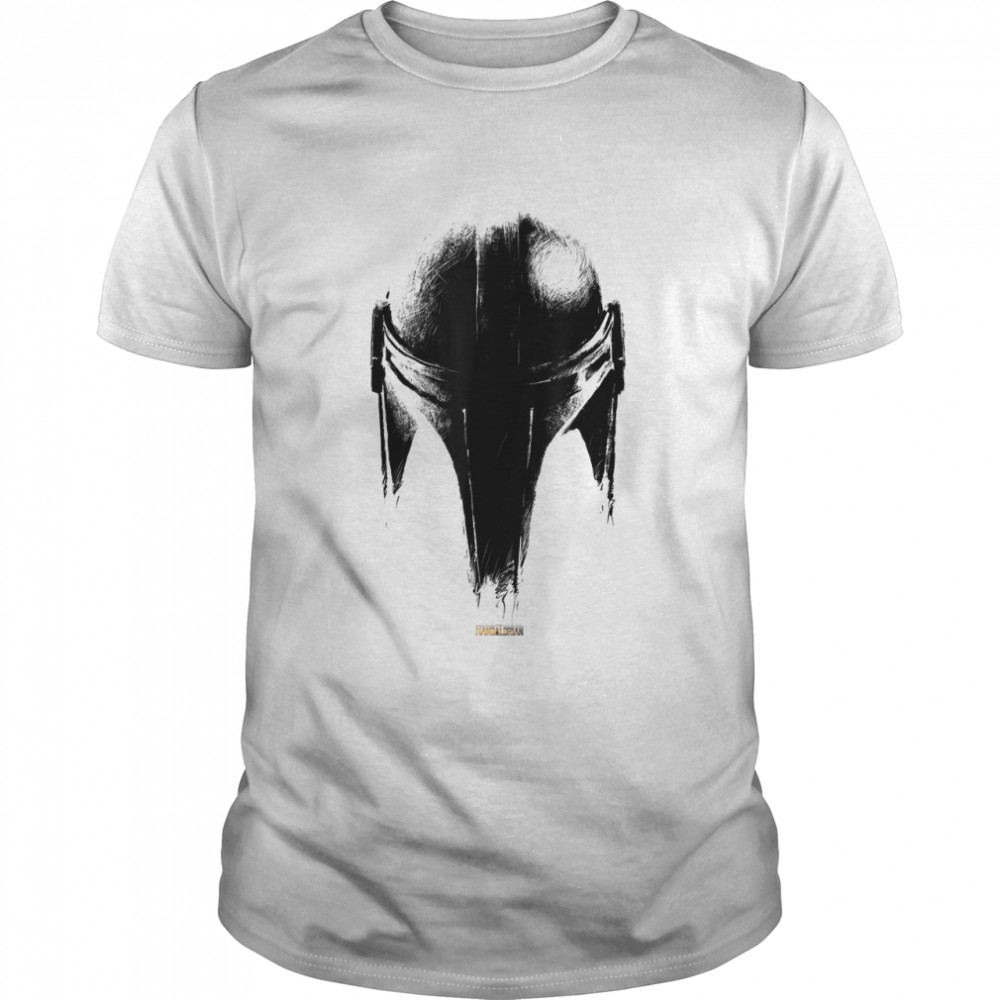 Star Wars The Mandalorian Dark Helmet Sketched T-Shirt