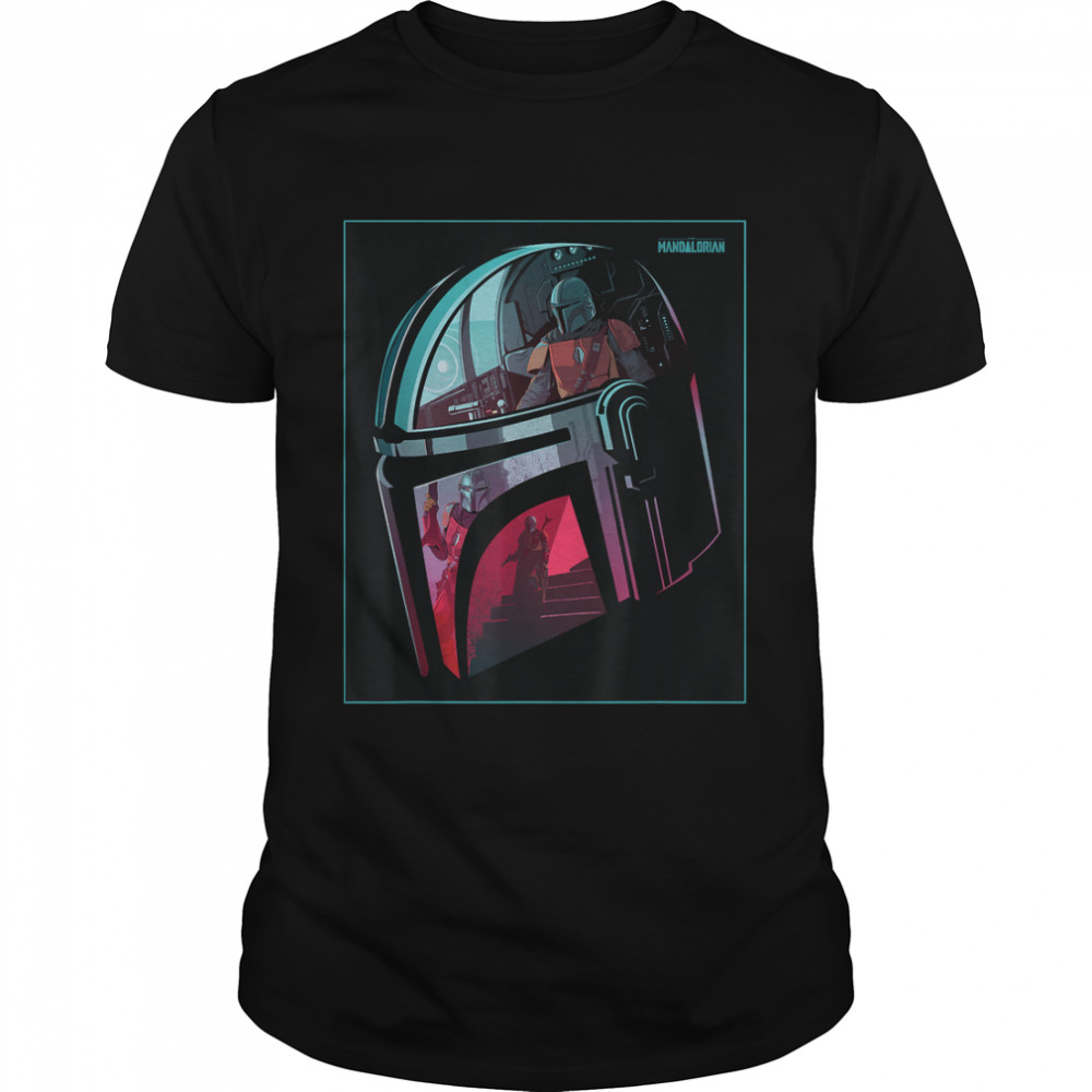 Star Wars The Mandalorian Neon Helmet T-Shirt
