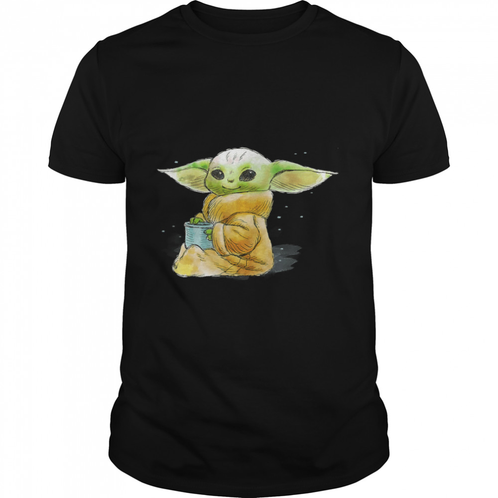 Star Wars The Mandalorian The Child Drink Soup Illustration T-Shirt