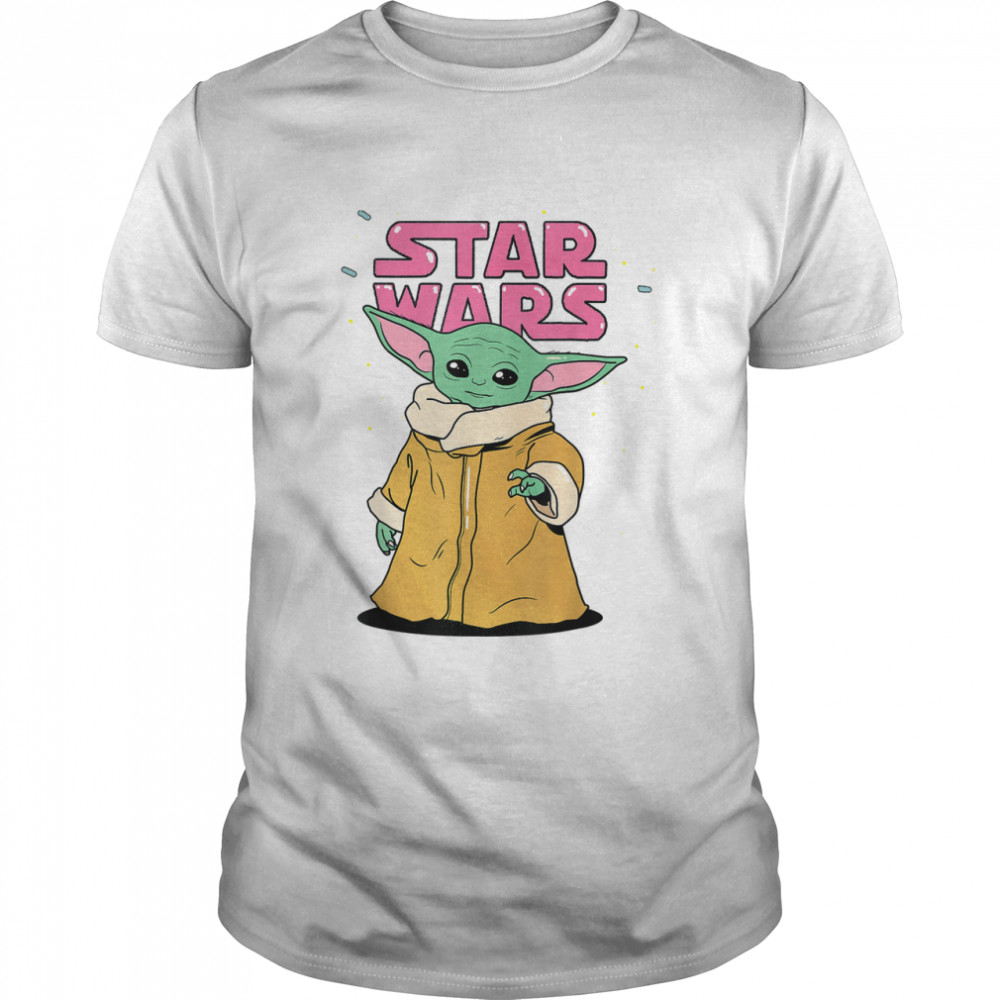 Star Wars The Mandalorian The Child Pink Bubble Letters T-Shirt