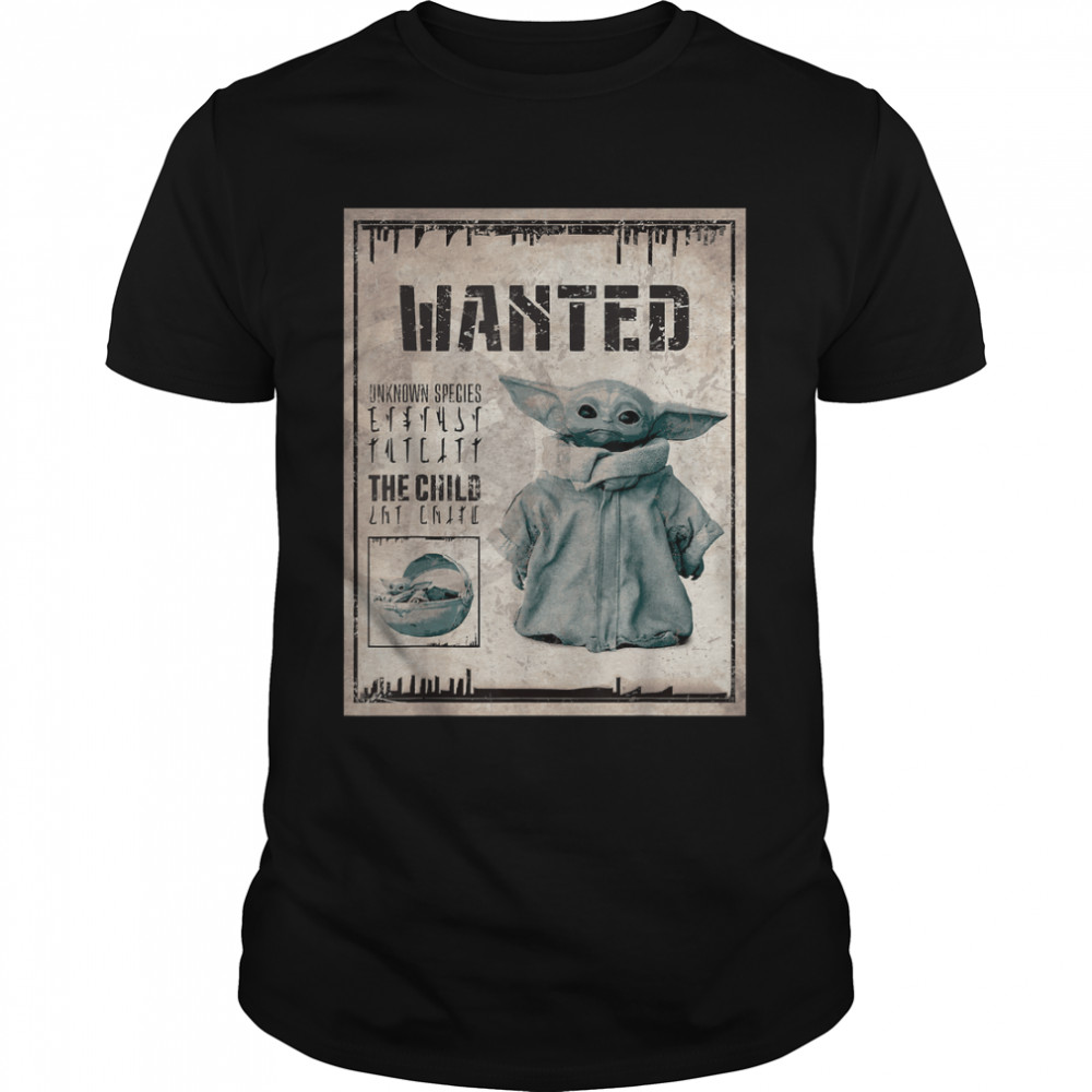 Star Wars The Mandalorian The Child Wanted Poster T-Shirt