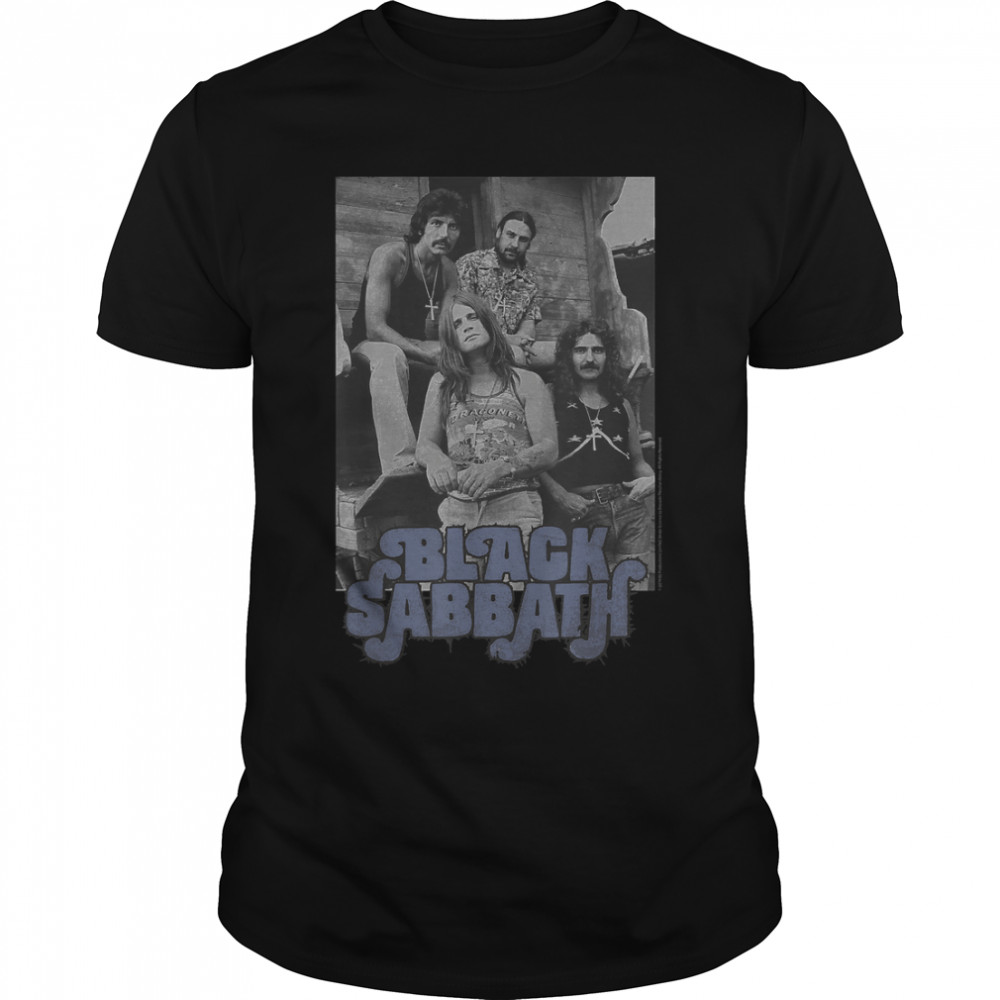 Black Sabbath Official B&W Band Photo T-Shirt