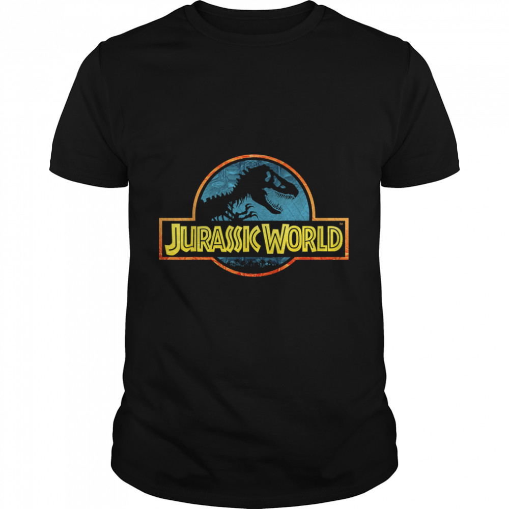 Jurassic World Classic Logo Bright Tech Graphic T-Shirt