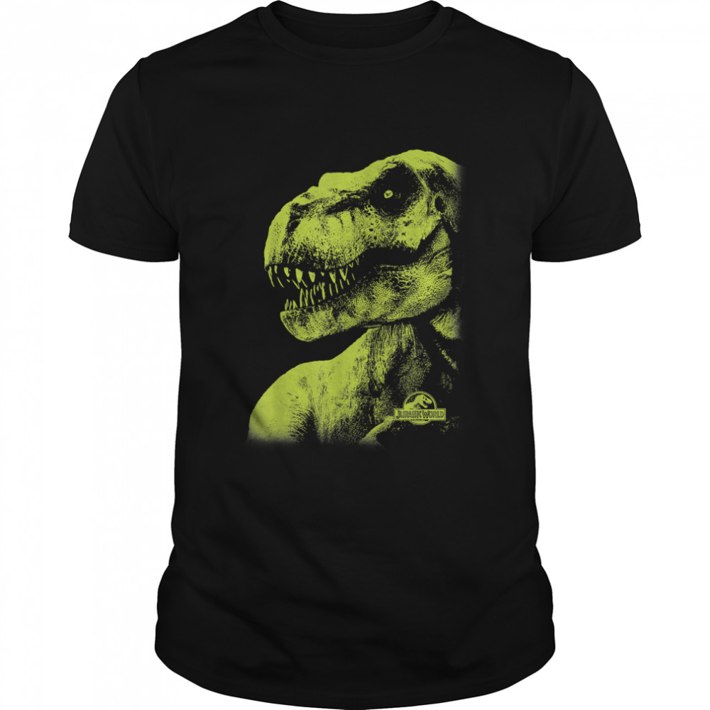Jurassic World T-Rex Shadows Green Portrait Graphic T-Shirt