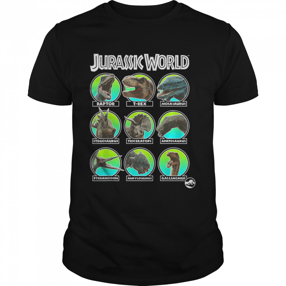 Jurassic World Two Dino Heads Chart Graphic T-Shirt
