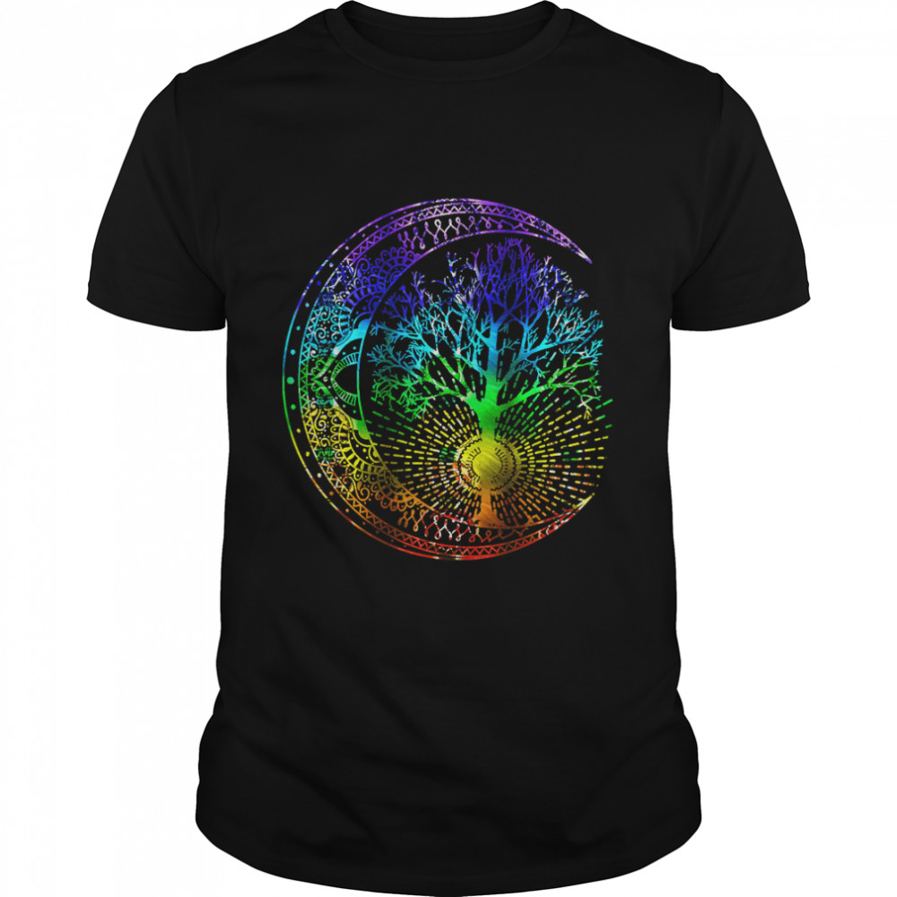 Mandala Moon Chakra Tree of Life T-Shirt