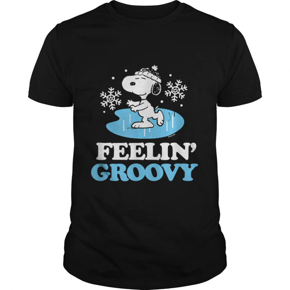 Peanuts - Snoopy Ice Skating and Feelin' Groovy T- Classic Men's T-shirt