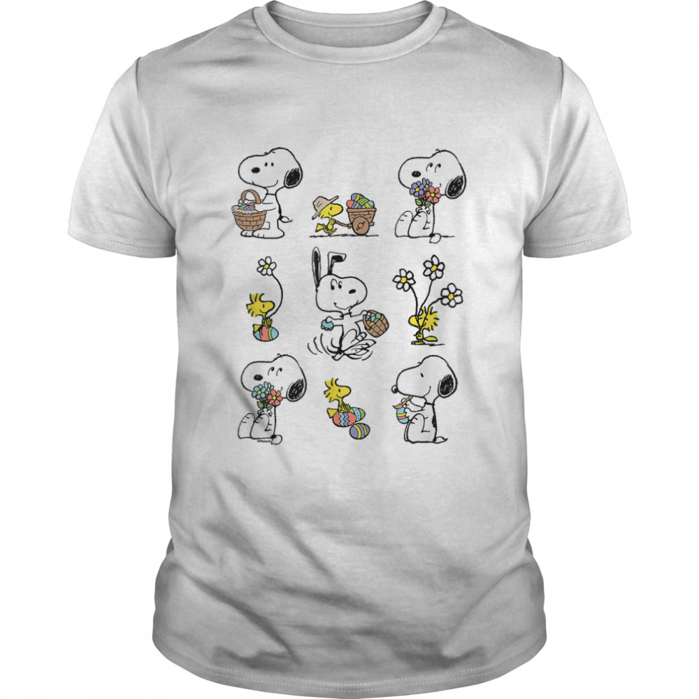 Peanuts - Snoopy Woodstock Spring Pattern T-Shirt