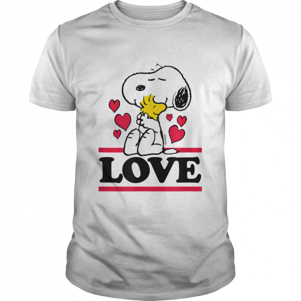 Peanuts - Valentines - Snoopy & Woodstock Love T- Classic Men's T-shirt
