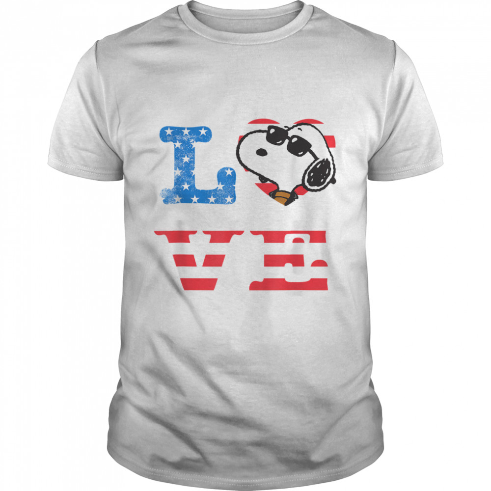 Peanuts Snoopy Love Americana T- Classic Men's T-shirt