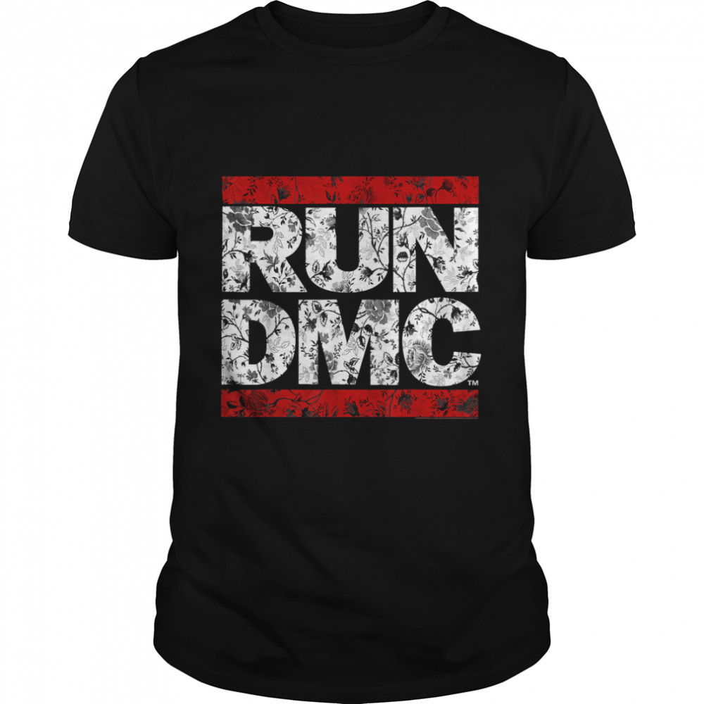 Run Dmc Official Floral Red Logo T-Shirt