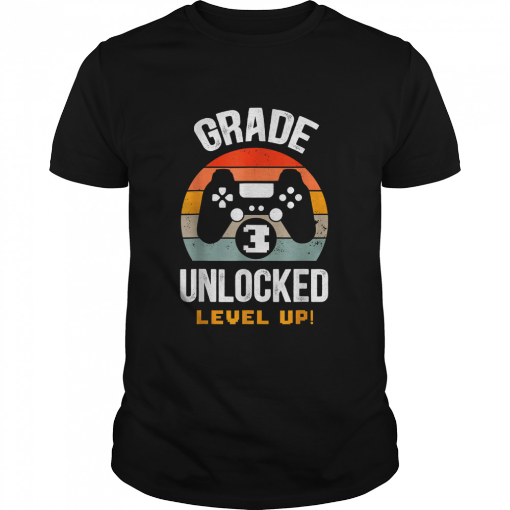 3rd Grade Unlocked Level Up Gamer Back To School Third Grade T- Classic Men's T-shirt