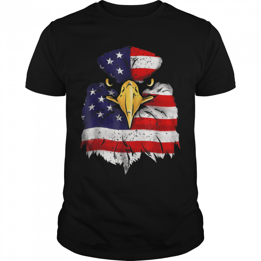 Bald Eagle 4th of July American Flag Patriotic Freedom USA T- B0B2R2TL7G Classic Men's T-shirt