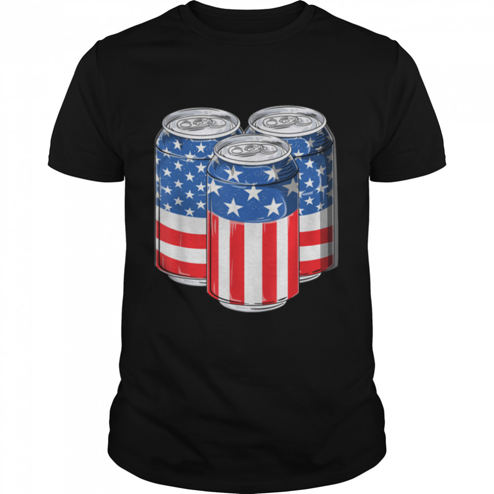 Beer American Flag T Shirt 4Th Of July Men Women Merica Usa T-Shirt B0B2P777Bz