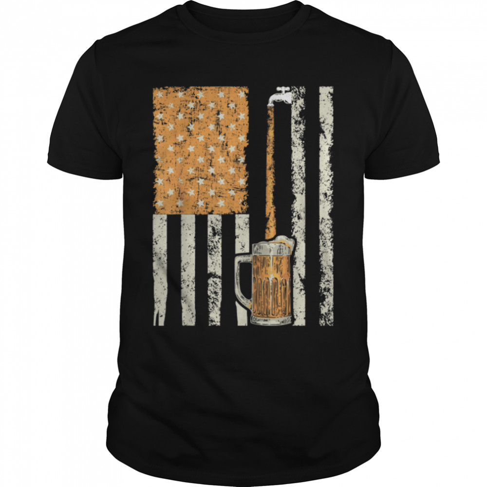 Brewery American Flag Craft Beer American Pride T-Shirt B0B2PHRZKP