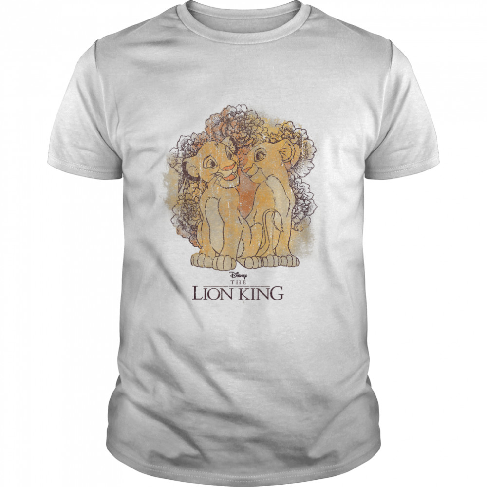 Disney Lion King Simba and Nala Watercolor Graphic T- Classic Men's T-shirt