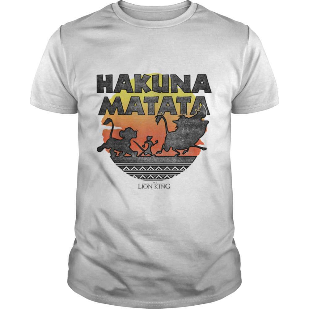 Disney The Lion King Hakuna Matata Sunset Silhouette Poster T-Shirt