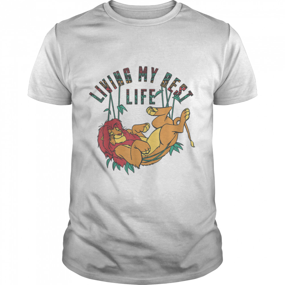 Disney The Lion King Living My Best Life Simba Text Fill T-Shirt