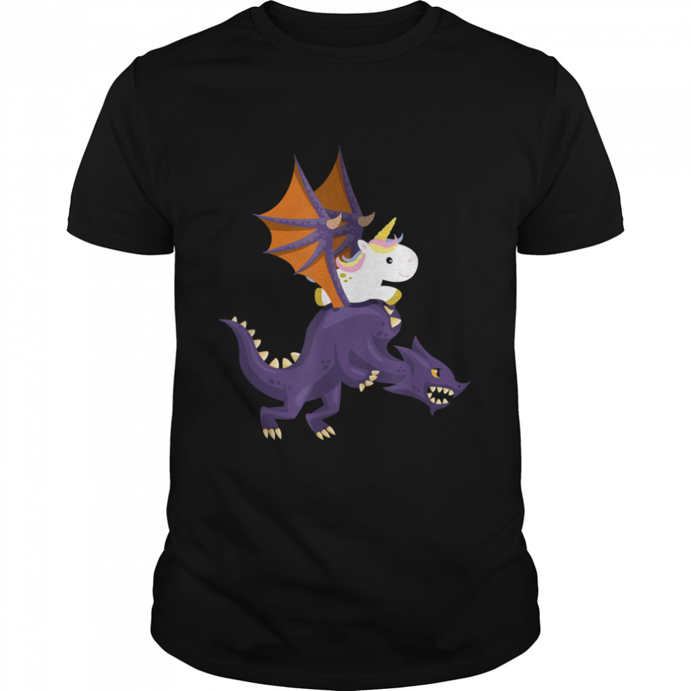 Funny Unicorn Riding Dragon Mythical Fantasy Gift T-Shirt