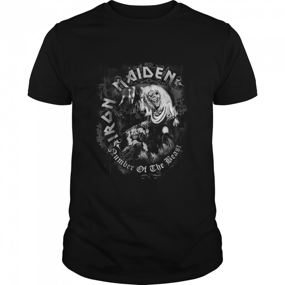 Iron Maiden - Number Of The Beast Greyscale T-Shirt