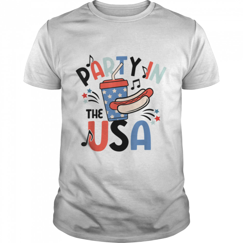 Party In The Usa 4Th Of July Love American Flag Patriotic T-Shirt B0B2R6Sqpm