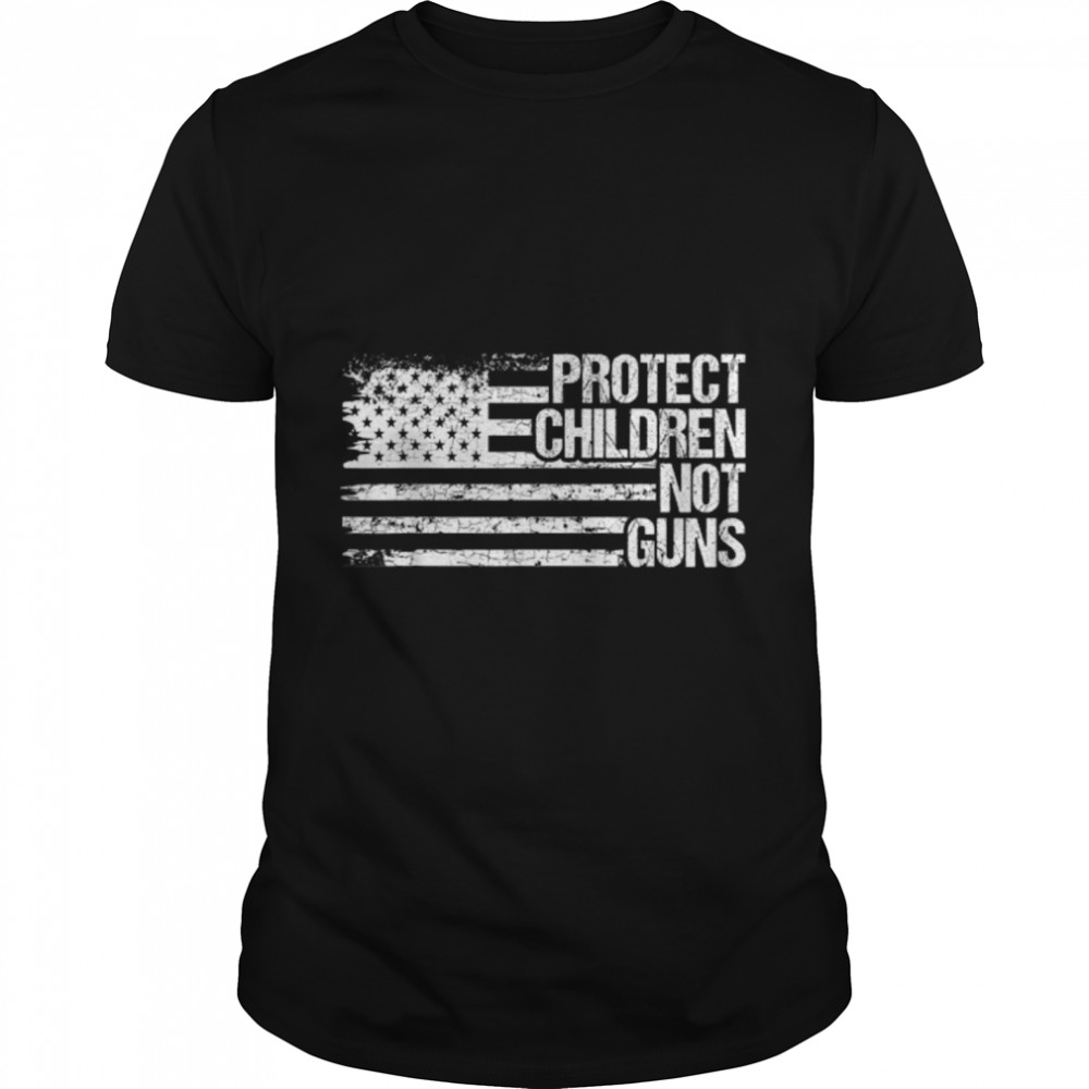 Protect Children Not Guns American Flag T-Shirt B0B2QQ1Q1G