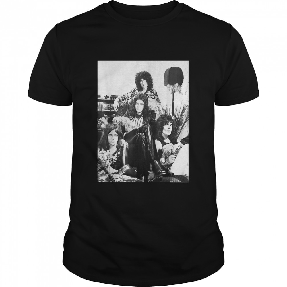 Queen Official Lampshade Promo B&W Vintage Photo T-Shirt