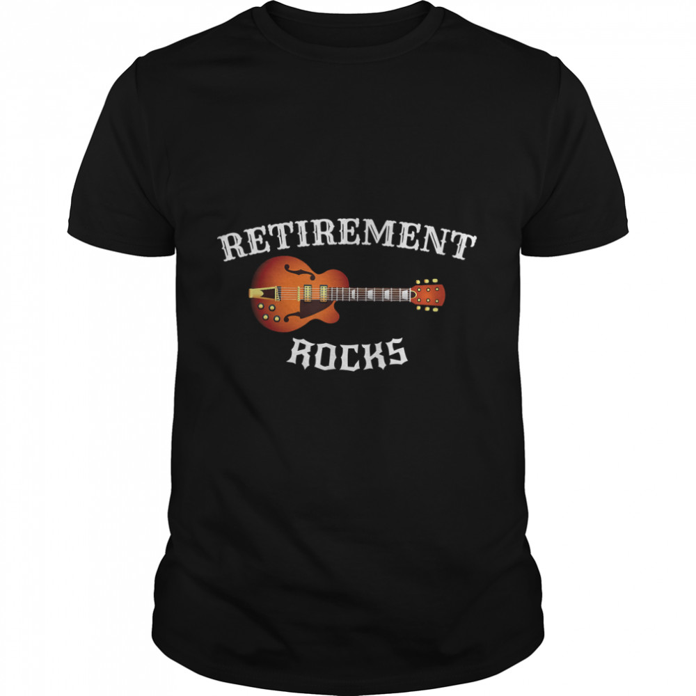 Retirement Rocks Acoustic Guitar Old Rockers Gift T-Shirt