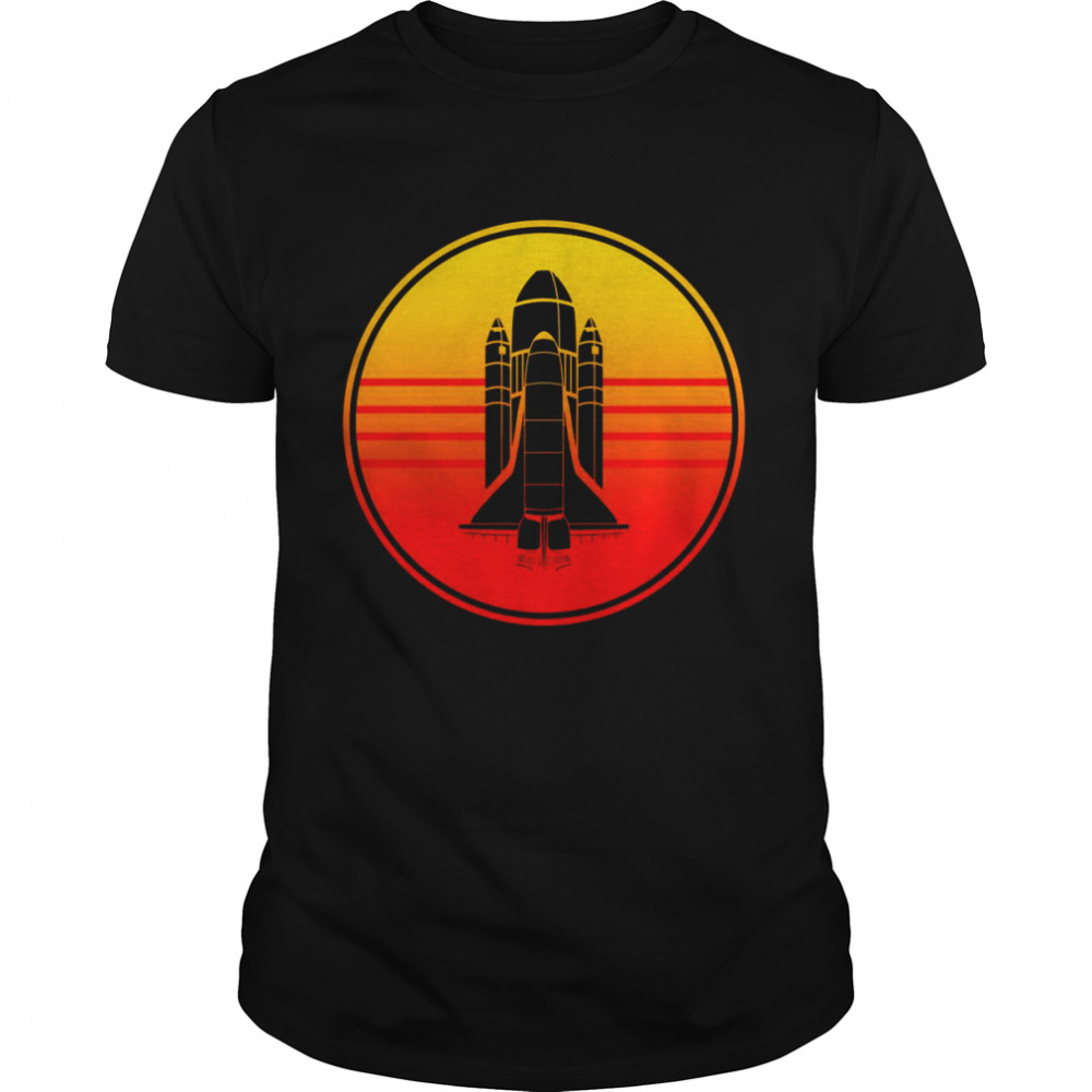 Spaceship Rocket Launch Synth Wave Board Game Clothing Shirt