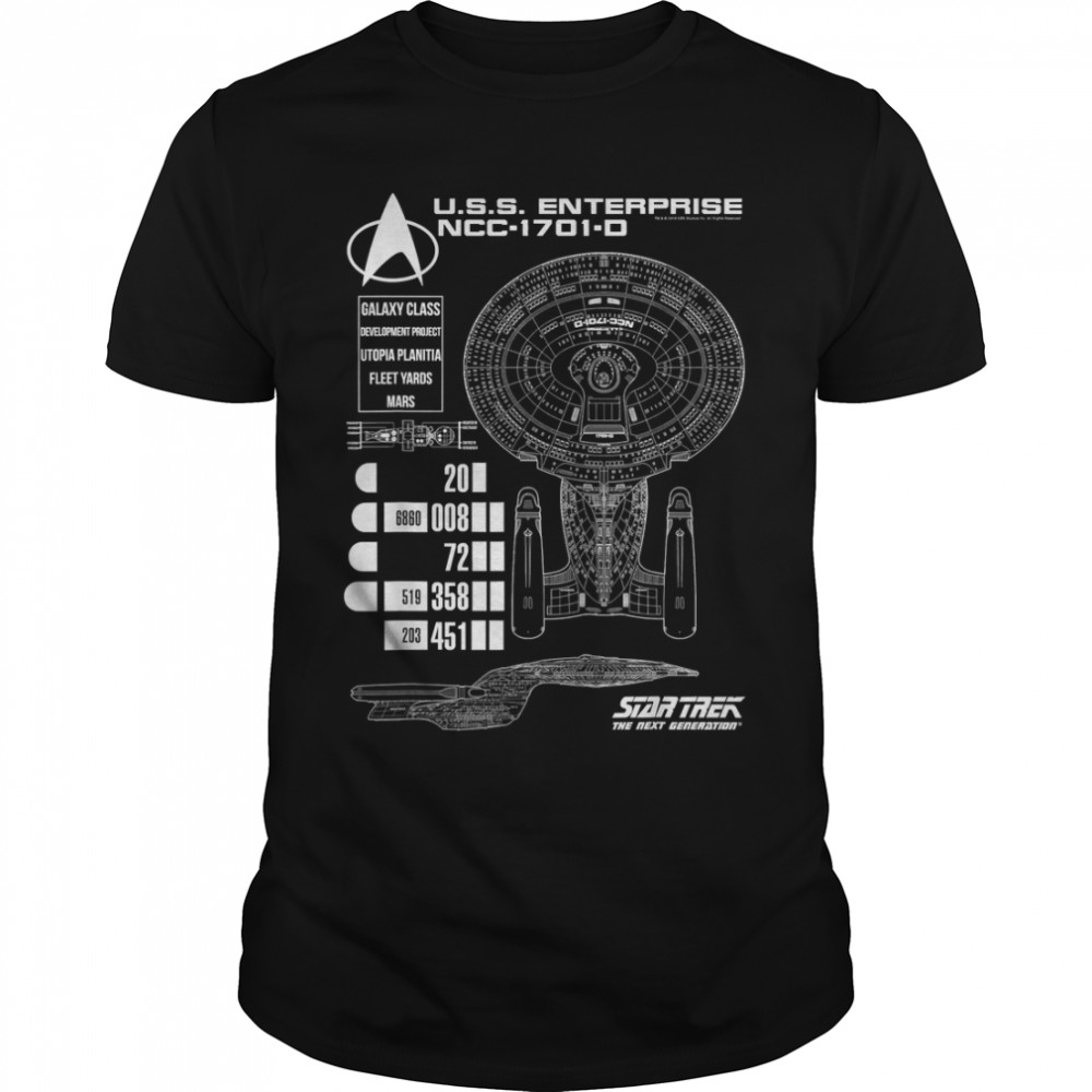 Star Trek Next Generation Enterprise Chart T- Classic Men's T-shirt