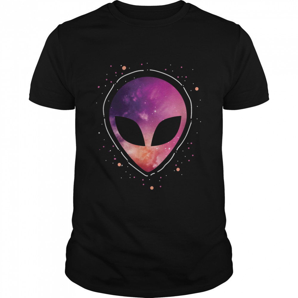 Starry Sky Cool Alien Head Cute Funny Gift T-Shirt