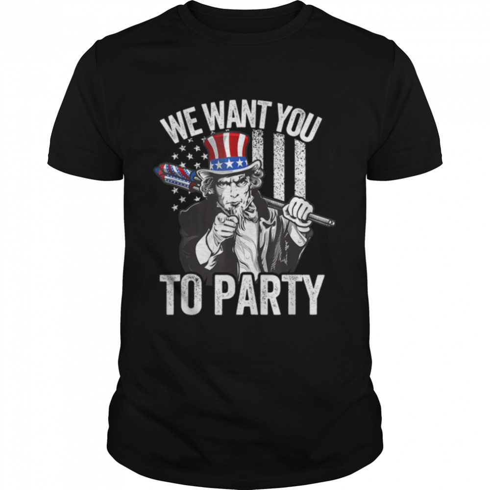 Uncle Sam Firework 4th Of July Men American USA Flag T-Shirt B0B2R1X4MV