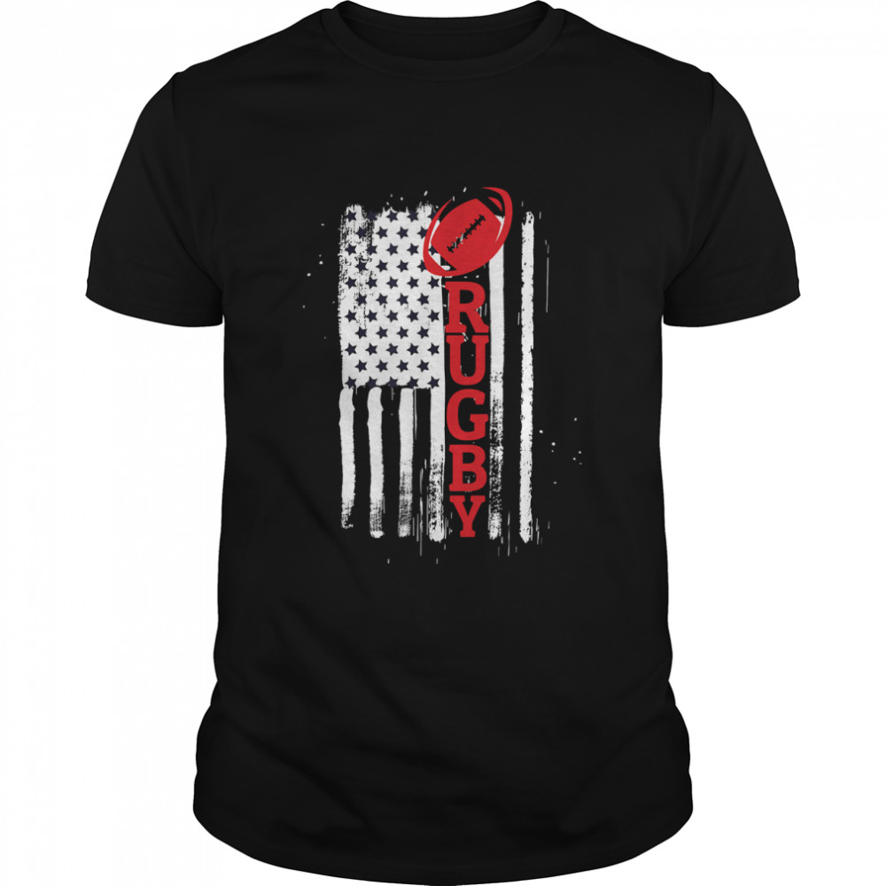 Usa Flag Rugby Vintage Rugby Lover Cute Gift T-Shirt