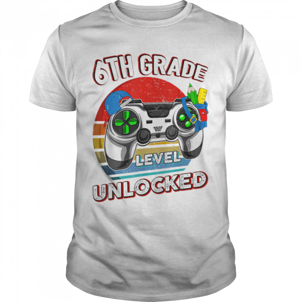 Vintage 6th Grade Level Unlock Back To School Gaming Lover T-Shirt B0B2QJ24Q3