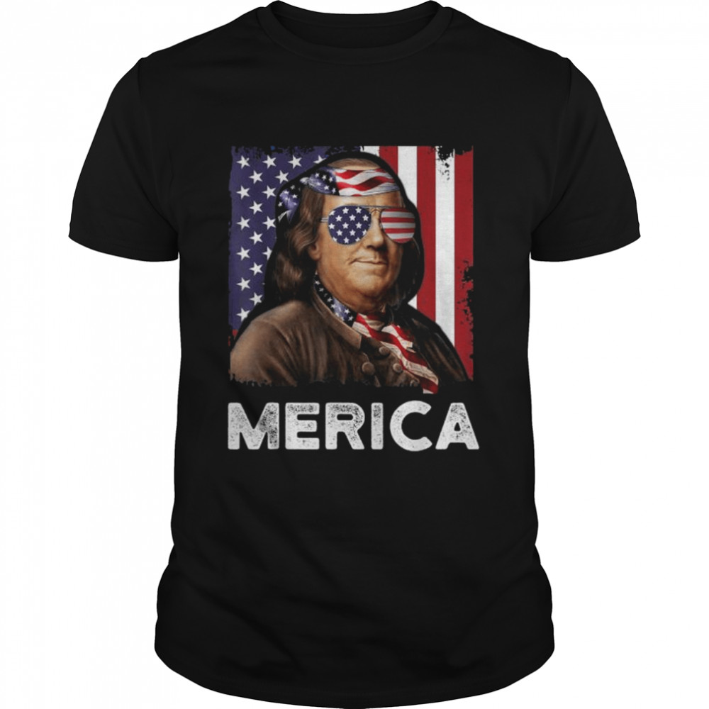 Ben franklin 4th of july merica American flag shirt