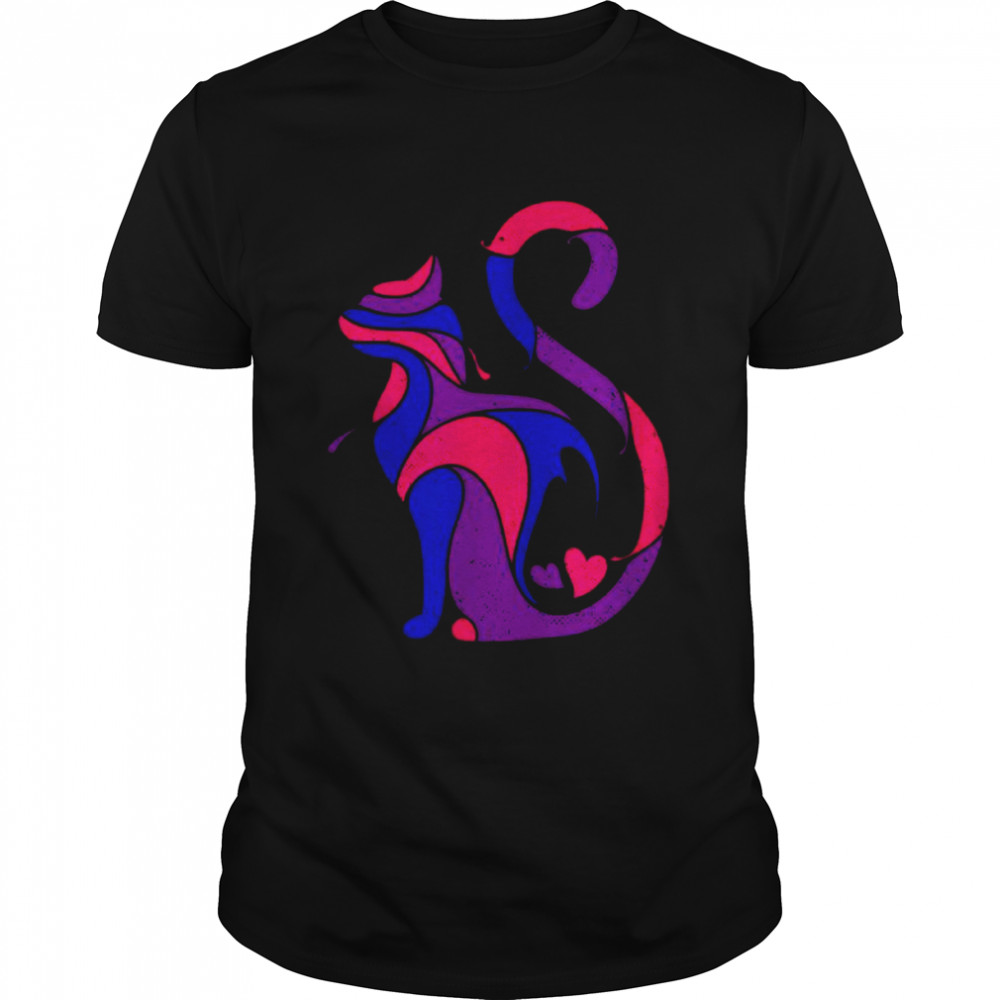 Bisexual Cat LGBT Ally Support Cat Pride Month Shirt