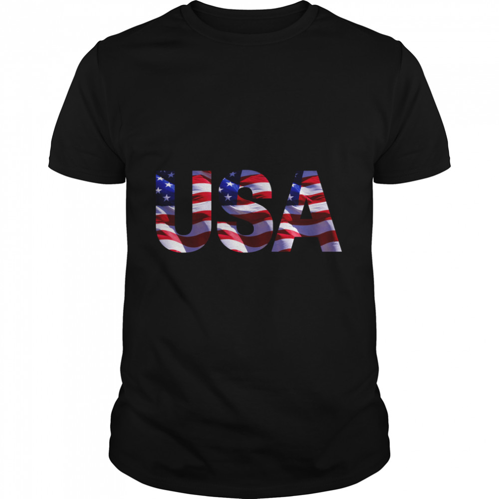Copy of USA United States of America - Stars and Stripes - Independence Day July 4th retro Classic T