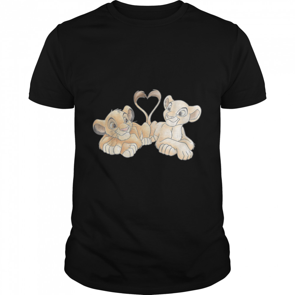 Disney The Lion King Simba and Nala Hearts Valentine’s Day T- Classic Men's T-shirt
