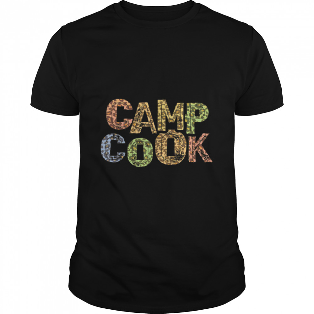 Funny CAMP COOK Leopard Print Summer Campfire Chef 2022 T-Shirt B0B2R861KV