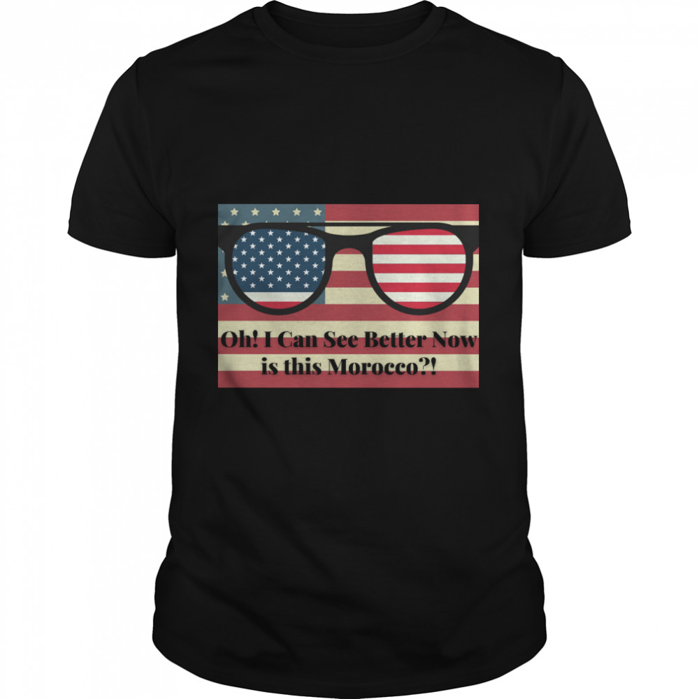 Funny Flag America Vintage Tshirt, Flag Glasses Classic T-Shirt